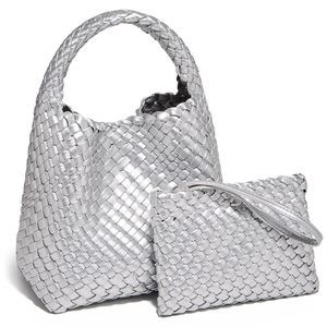 Chic Hobo Bag For Pcs Bag Combo Strap Satchel Soft Washed Textured Top Handle